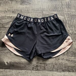 Women’s Under Armour Running Loose Fit Shorts- Size Small - Black and pink